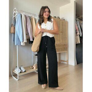 The Drop Sadie Cropped Slim Vest in White NWT